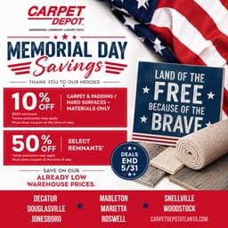 Memorial Day Savings Are Happening Now at Carpet Depot
